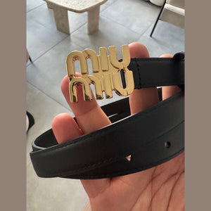 חגורת עור Miu Miu