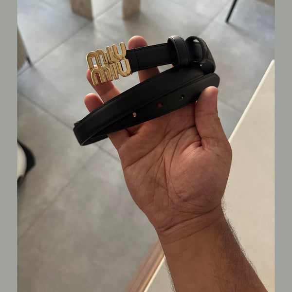 חגורת עור Miu Miu