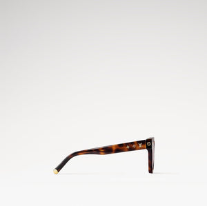 משקפי שמש LV מסגרת פלסטיק מנומרת עם חריטות לייזר, הגנת UVA/UVB.