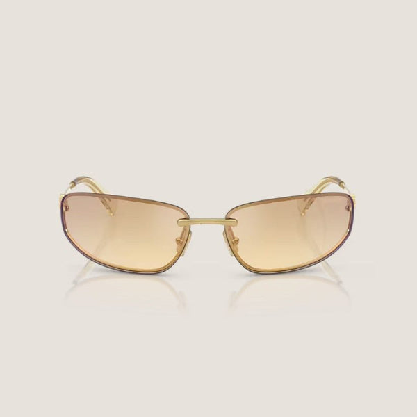 משקפי ש משקפי שמש מיו מיו, מסגרת מתכת זהב, הגנה UVA/UVB, רפידות אף מתכווננות. מש מיו מיו, מסגרת מתכת זהב, הגנה UVA/UVB, רפידות אף מתכווננות.