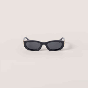 מיו מיו משקפי שמש מסגרת עבה שחורה לנשים