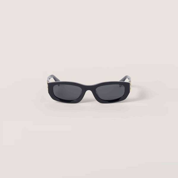 מיו מיו משקפי שמש מסגרת עבה שחורה לנשים