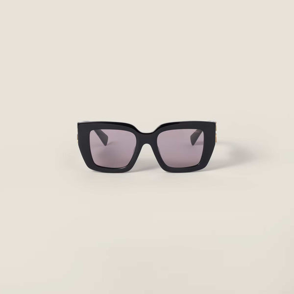 מיו מיו משקפי שמש מסגרת עבה שחורה לנשים