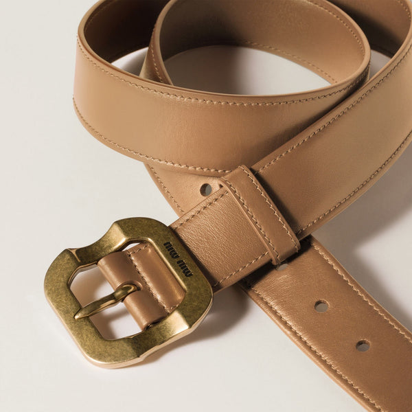 חגורת עור Miu Miu